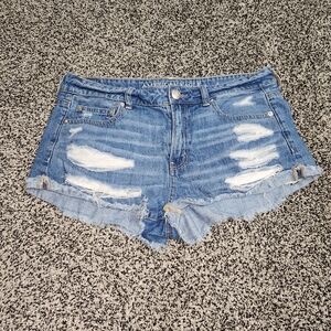American Eagle Tomgirl Shortie Jean Shorts,Destruction,Booty Shorts Women Size 8